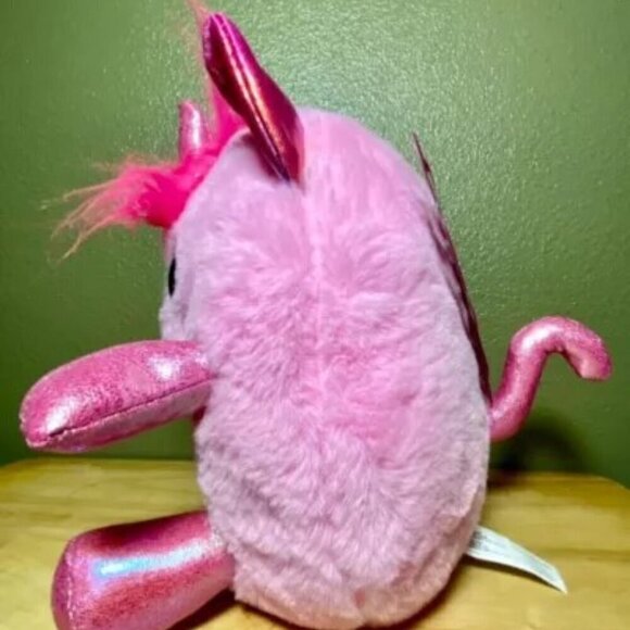 Pink Rainbowcorns Zuru Plush Butterfly Wings Unicorn Horn Belly Heart Hair Clip - Picture 5 of 12